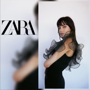 Zara organza Asimetric -One shoulder mini dress